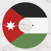 ヨルダン国旗 ワイングラスタグ (正面)