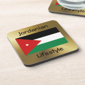 ヨルダン国旗+文字コースター コースター (左側)