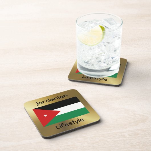 ヨルダン国旗+文字コースター コースター (右側)