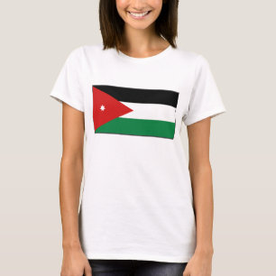 ヨルダン国旗x地図Tシャツ Tシャツ