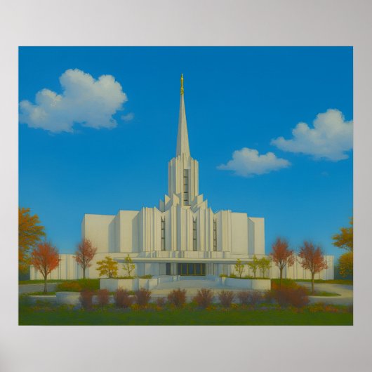 ヨルダン川ユタ寺院ペインティング™ LDS アートポスター ポスター (正面)