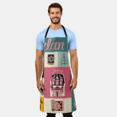 ヨルダン文化レトロ図解入りの、写真付きの記号 エプロン (着用した状態)