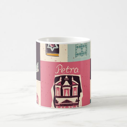 ヨルダン文化レトロ図解入りの、写真付きの記号 コーヒーマグカップ (中央)