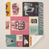 ヨルダン文化レトロ図解入りの、写真付きの記号 シェルパブランケット (正面)