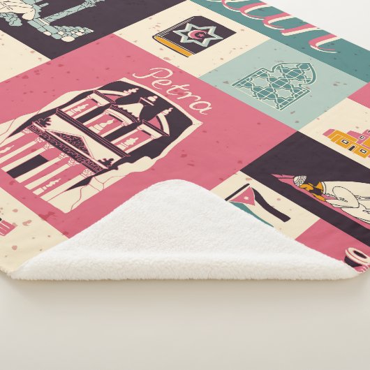 ヨルダン文化レトロ図解入りの、写真付きの記号 シェルパブランケット (3/4)