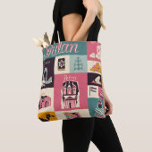 ヨルダン文化レトロ図解入りの、写真付きの記号 トートバッグ (クローズアップ)