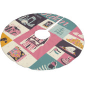 ヨルダン文化レトロ図解入りの、写真付きの記号 ブラッシュドポリエステルツリースカート (アングル)