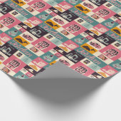 ヨルダン文化レトロ図解入りの、写真付きの記号 ラッピングペーパー (角)