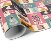 ヨルダン文化レトロ図解入りの、写真付きの記号 ラッピングペーパー (ロールコーナー)