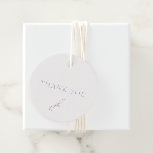 ヨルダン薄紫スクリプトモノグラムエレガントな結婚式 フェイバータグ (インサイチュ)