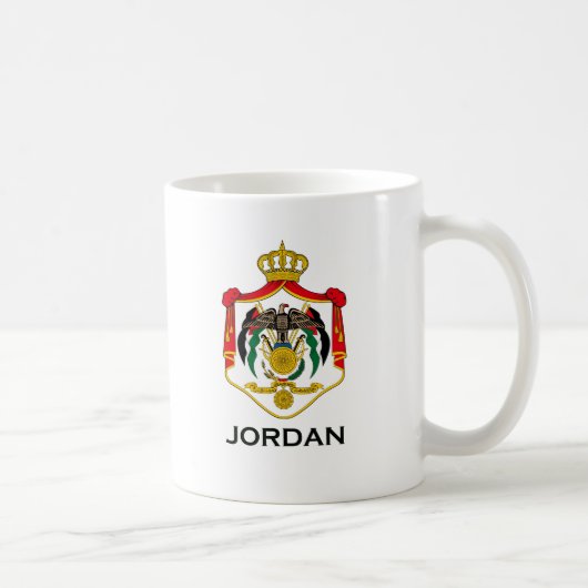 ヨルダン-または記号紋章か旗または紋章付き外衣 コーヒーマグカップ (右)