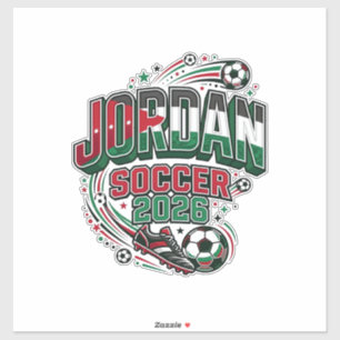 ヨルダン サッカー 2026 サッカー 太字 国 Typography シール