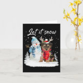 ヨロプサンタドッグクリスマス雪だるまクリスマスパジャマ1 カード (黄色い花)