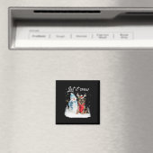 ヨロプサンタドッグクリスマス雪だるまクリスマスパジャマ1 マグネット (インサイチュ (食洗機))