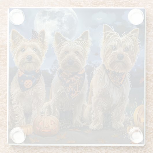 ヨロプハロウィン不気味 ガラスコースター (裏面)