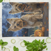 ヨロプハロウィン不気味 キッチンタオル (折り畳み)