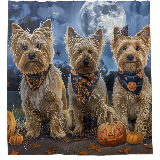 ヨロプハロウィン不気味 シャワーカーテン (正面)