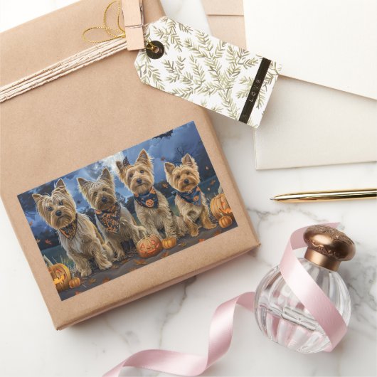 ヨロプハロウィン不気味 長方形シール (ギフト)