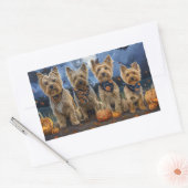 ヨロプハロウィン不気味 長方形シール (封筒)