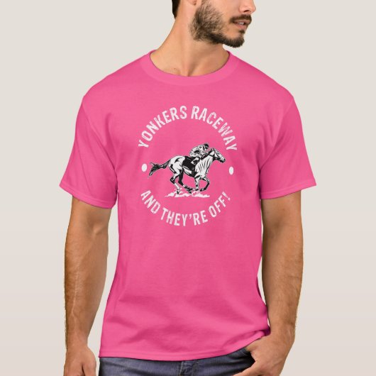 ヨンカーズ競馬場競馬場馬競馬騎手 Tシャツ (正面)