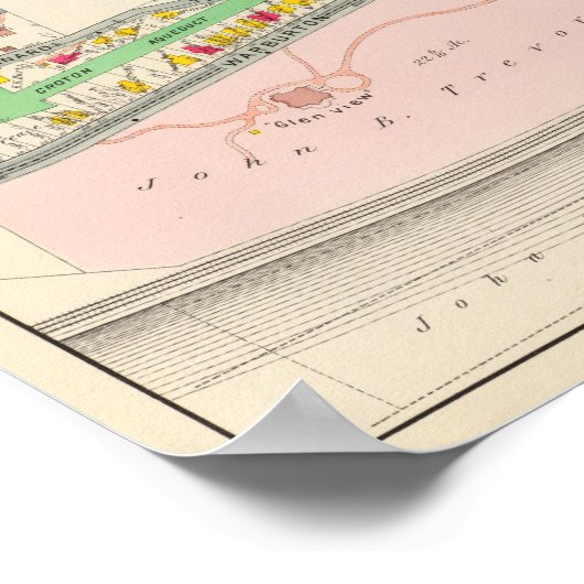 ヨンカーズNYの地図 ポスター (角)