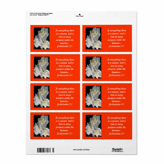 ヨンキルの花 – Ecclesiastes 3:1 ラベル (フルシート)