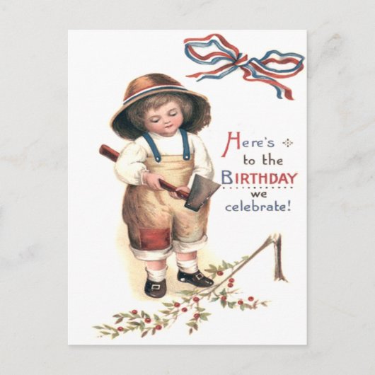 ヨンジョージワシントンチョッピングダウンさくらんぼツリー ポストカード (正面)