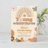 ヨン ワイルド スリー レインボー 3歳の誕生日パーティー招待状 招待状 (スタンド正面)