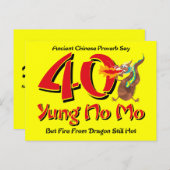 ヨンNo Mo 40thバースデーハガキ招待状 インビテーションポストカード (正面/裏面)