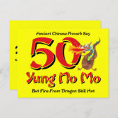 ヨンNo Mo 50th誕生日はがき招待状 インビテーションポストカード (正面/裏面)