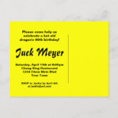 ヨンNo Mo 60th誕生日はがき招待状 インビテーションポストカード (裏面)