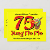 ヨンNo Mo 75th誕生日はがき招待状 インビテーションポストカード (正面/裏面)