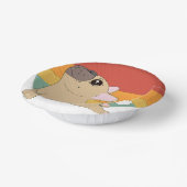 ヨーガおもしろいフランスのポーズのブルドッグ ペーパーボウル (傾斜あり)