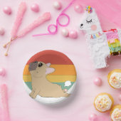 ヨーガおもしろいフランスのポーズのブルドッグ ペーパーボウル (パーティー)