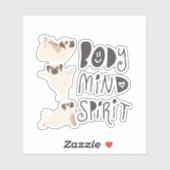 ヨーガおもしろいポーズプグズビニール シール (シート)