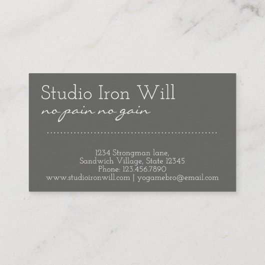 ヨーガおもしろいユニークインストラクターのカスタマイズ 名刺 (裏面)