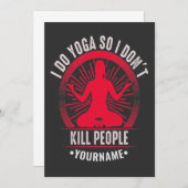 ヨーガおもしろい私はヨガを行うので人を殺さない サンキューカード (正面/裏面)