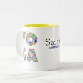 ヨーガかわいらしギフトマグカップ名前をカスタムするコーヒーカップ ツートーンマグカップ (正面左)