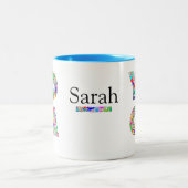 ヨーガかわいらしギフトマグカップ名前をカスタムするコーヒーカップ ツートーンマグカップ (中央)