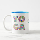 ヨーガかわいらしギフトマグカップ名前をカスタムするコーヒーカップ ツートーンマグカップ (左)