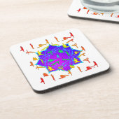 ヨーガのポーズをした蓮の花 コースター (左側)