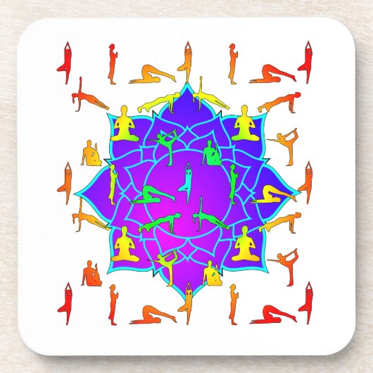 ヨーガのポーズをした蓮の花 コースター (正面)