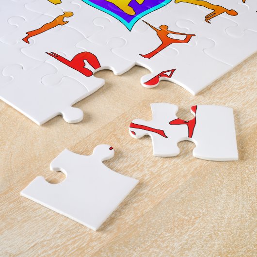 ヨーガのポーズをした蓮の花 ジグソーパズル (側面)