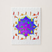 ヨーガのポーズをした蓮の花 ジグソーパズル (縦)