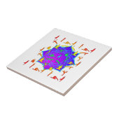 ヨーガのポーズをした蓮の花 タイル (側面)