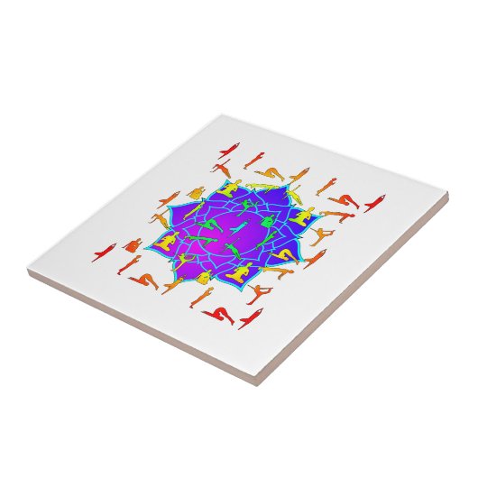 ヨーガのポーズをした蓮の花 タイル (側面)