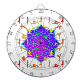 ヨーガのポーズをした蓮の花 ダーツボード (正面)