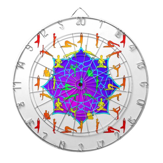 ヨーガのポーズをした蓮の花 ダーツボード (正面)