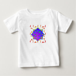 ヨーガのポーズをした蓮の花 ベビーTシャツ