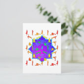 ヨーガのポーズをした蓮の花 ポストカード (スタンド正面)